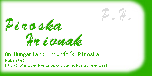 piroska hrivnak business card